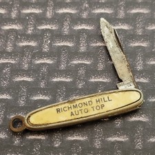 Vintage Folding Pocket Knife Made In USA Advertising Richmond Hill Auto Top