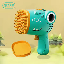 Dinosaur Bubble Handheld Bubble Machine, Electric Bubble Gun GREEN