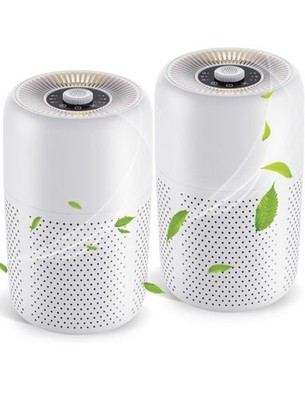 2-Pack White HEPA Air Purifier Portable Home Bedroom Office USB Quiet Air Cleane