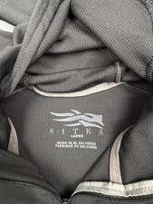 Sitka Hoodie Mens L Black Hoody Pullover Mask Half Zip Hunting Outdoors