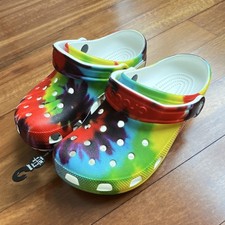 Crocs Classic Tie Dye Graphic Clog K Multicolor Unisex Kids US J4 205451-90H