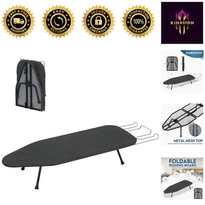 Compact 31.5'' x 11.8'' Foldable Ironing Board with Heat Resistant Cover, Black