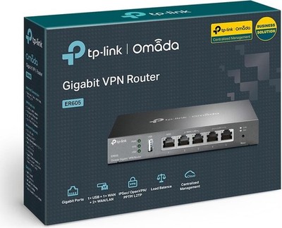 TP-Link ER605 SafeStream Gigabit Multi WAN VPN Router, Schwarz, 5-Port, NEU