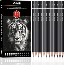 Sketch Pencils for Drawing, Set of 12 Drawing Pencils for Sketching Medium (6B -