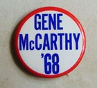 Eugene McCarthy 1968 campaign pin button political