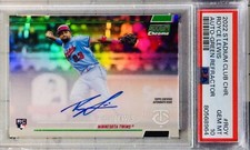 2022 Topps Stadium Club Chrome ROYCE LEWIS Green RC Rookie On Card Auto PSA 10