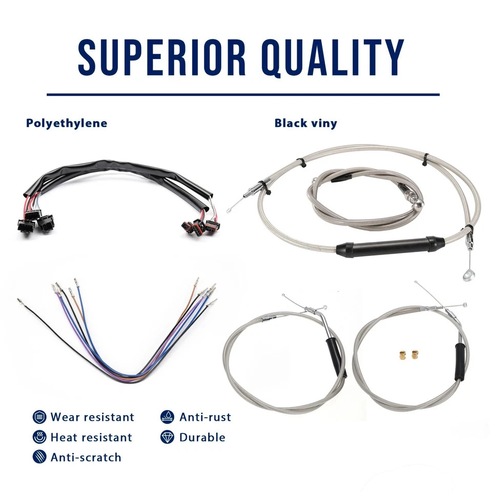 Clutch Brake Cable for 12-17 Harley Dyna Wide Glide Street Bob NO ABS 14" Bar - Image 4 of 4