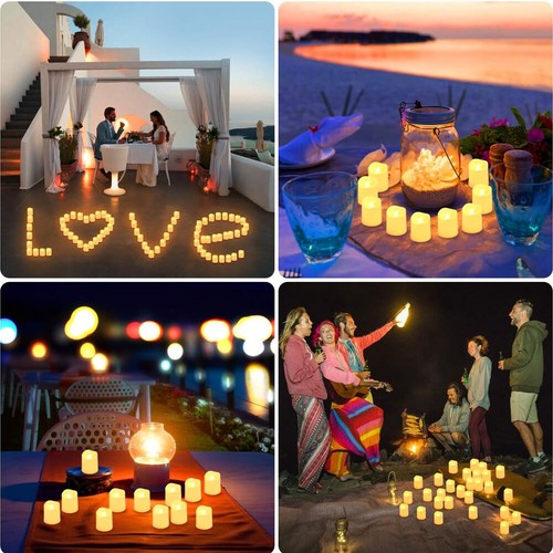 Led Tea Lights Candles LED Flickering Flameless Battery Operated Wedding UK^ - Picture 3 of 19