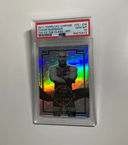 Conor McGregor 2017 Topps Chrome UFC Top of the Class Refractor Card /99 PSA 10