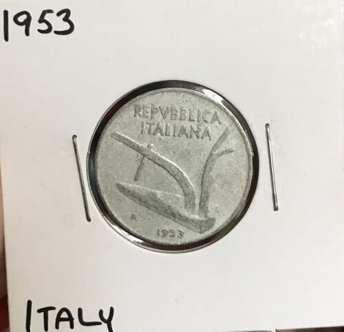 1953 ITALY 10 LIRE COIN REPVBBLICA ITALIANA LIRA (A)
