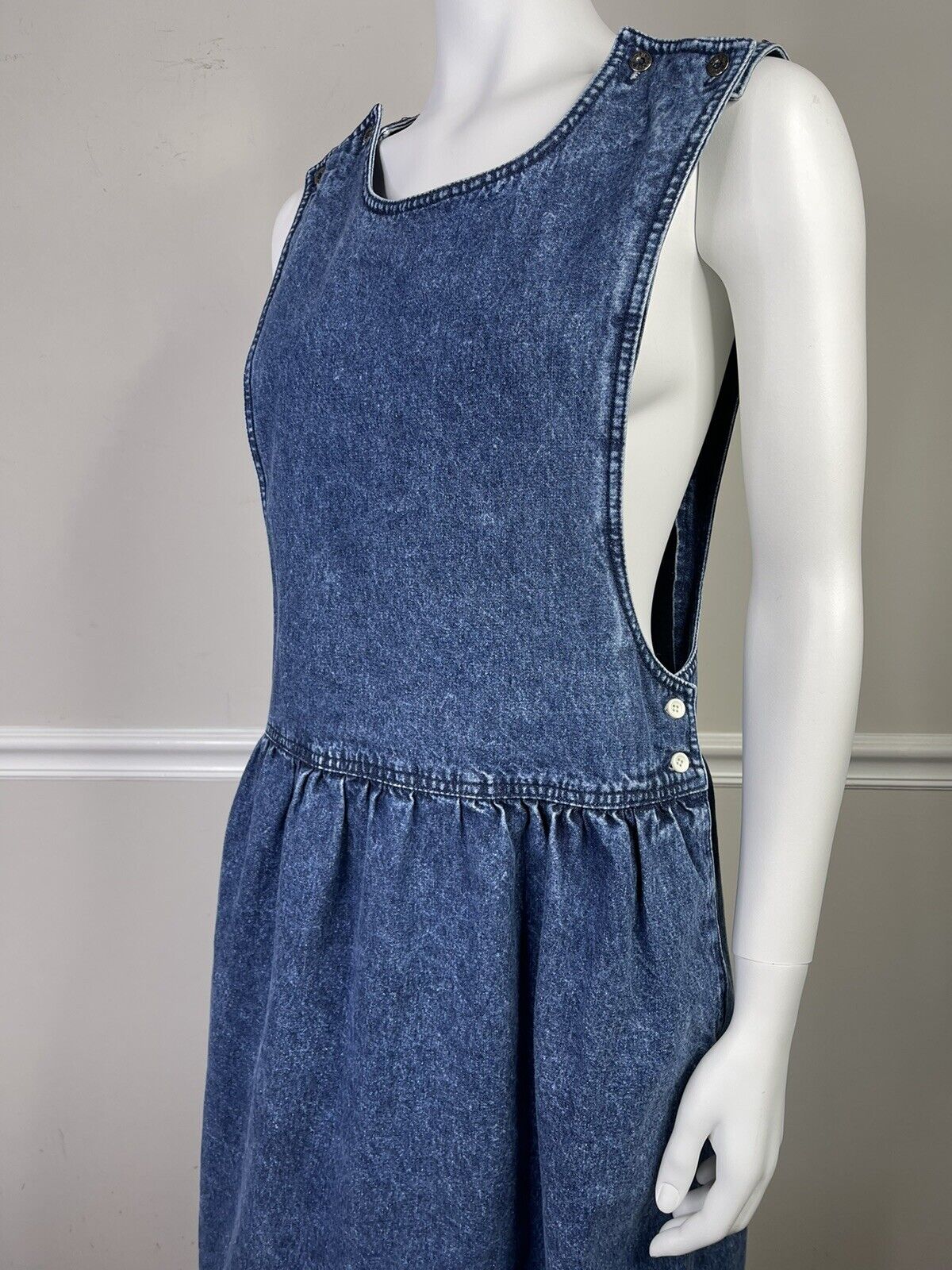 Vintage Woolrich Denim Jumper Dress Women's Mediu… - image 10