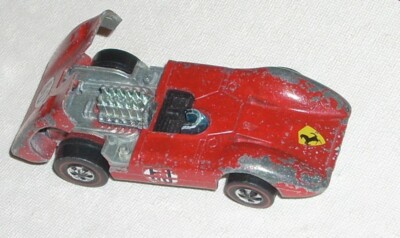 Vintage 1970 Hot Wheels Redline Ferrari 312P #60 Red HK Hong Kong