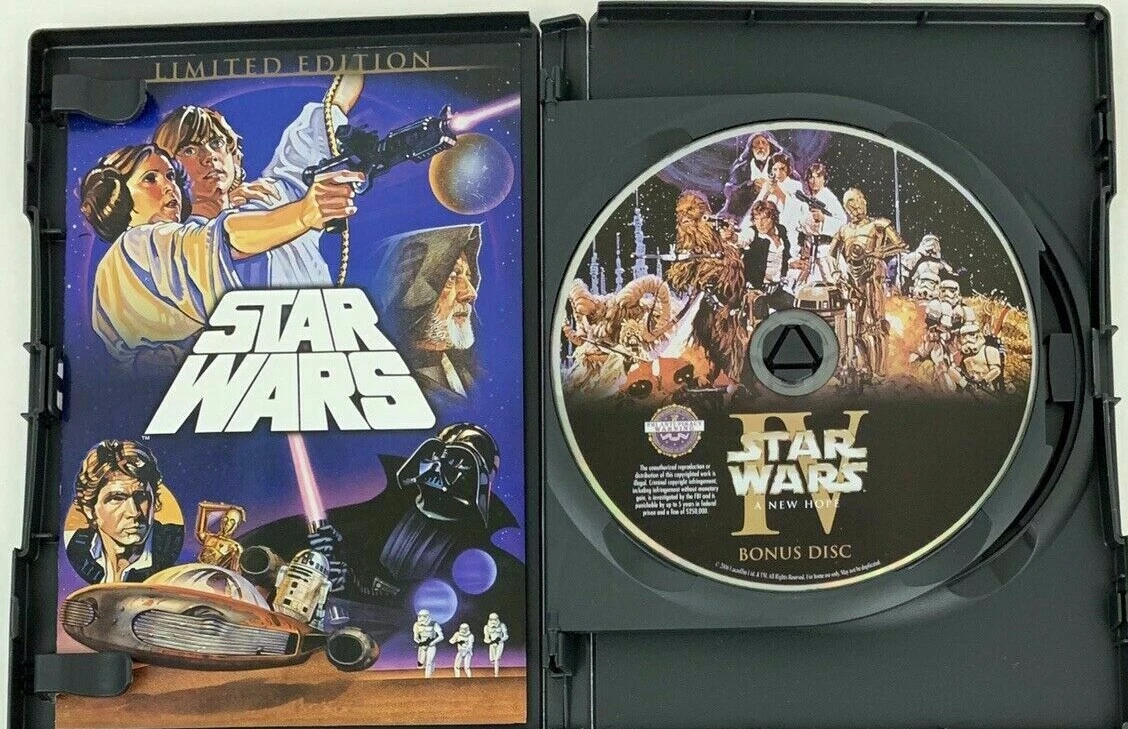 &#9989; STAR WARS A NEW HOPE THEATRICAL VERSION RELEASE CUT (DVD 1977)- HAN  SHOOTS 1st