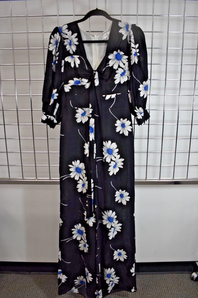 Mameluco para mujer Michael Kors negro floral de seda italiana crepé talla 4 en oferta sn Foto 4 de 4