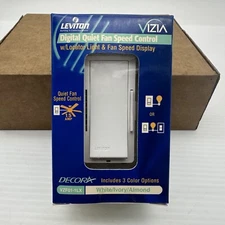 Leviton VZF01-1LX- Quiet FAN SPEED CONTROL 1.5A-SP-3 WAY White Ivory Almond