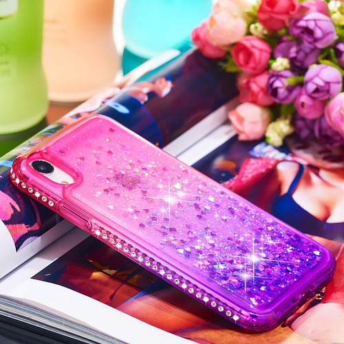 Funda para iPhone X XS XR XS Max Líquido Brillo Diamante Parachoques Estuche para Niñas - Imagen 14 de 26