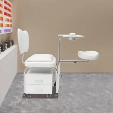 Manicure Pedicure Chair Nail Table Trolley, Adjustable Nail Desk Workstation NEW