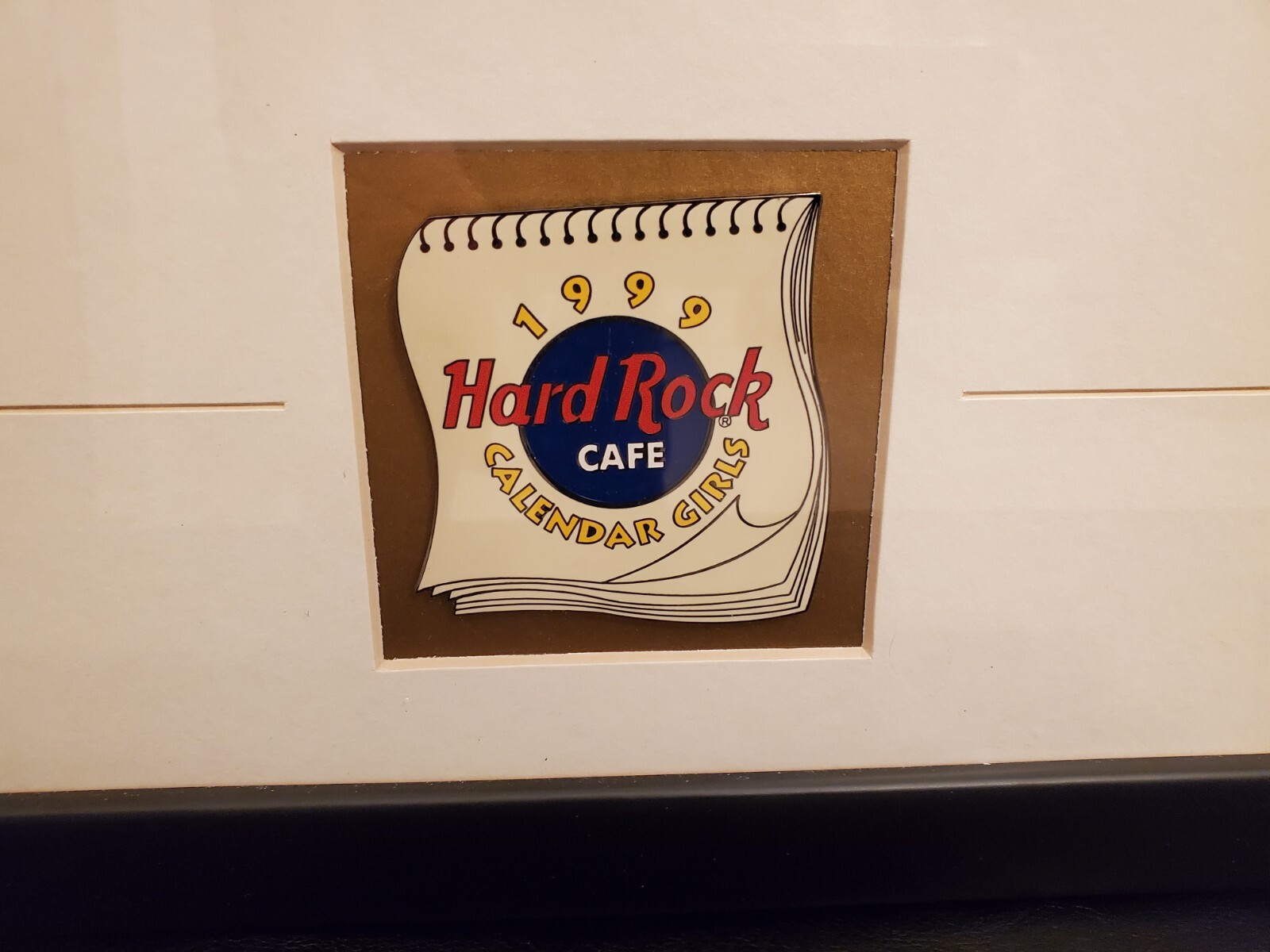 Hard Rock Cafe 1999 Calendar Girls Framed Lapel Pins Limited Edition 729/1999