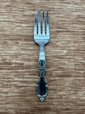 Wm Rogers Victorian Rose Silverplate Baby Infant Fork, scratches