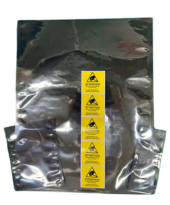 ESD Anti Static Shielding Bags Assorted Sizes 2 4 6 12 16'', 3 mil, Flat Open Top