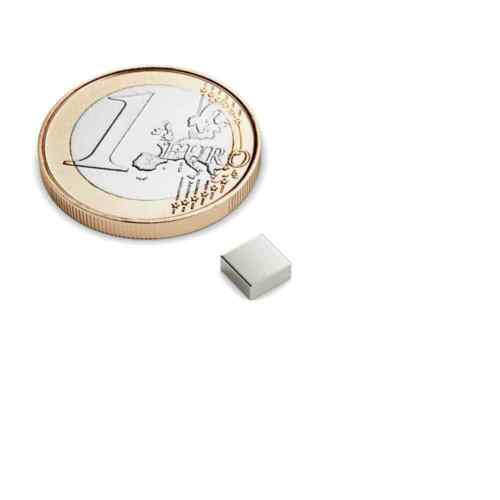 10er Set Quadermagnet  5x5x2 mm Neodym vernickelt  - Supermagnet N45 - Bild 1 von 3