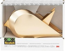 Scotch Desktop Tape Dispenser with 1 Roll Magic Tape, 3/4 x 350 Inches, Gold