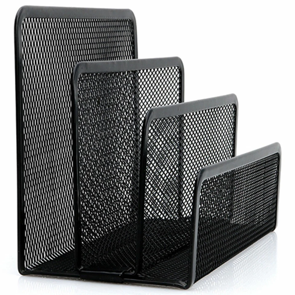 Helit Briefständer Mesh, Metall, 3 Fächer, schwarz, Briefhalter, Briefkorbablage - Bild 4 von 4