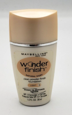 #ad NEW Maybelline Wonder Finish Liquid to Powder Foundation NATURAL IVORY LIGHT 3 $14.99