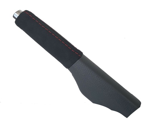 FÜR VW GOLF 5 6 EOS SCIROCCO HANDBREMSE GRIFF ÜBERZUG ALCANTARA SCHWARZ ROT NAHT - 第 4/5 張圖片
