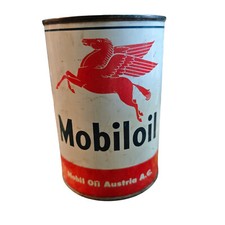 Alte &Ouml;ldose Mobiloil HD Motor&ouml;l Pegasus Tankstelle &Ouml;lkanne Oil Tin Can Gas Servi