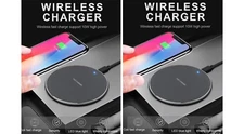 WIRELESS FAST CHARGING PADS TWIN PACK! Universal! iPhone, Samsung & More! - NEW!