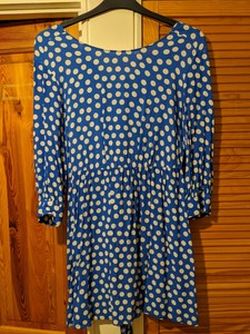zara blue spot dress