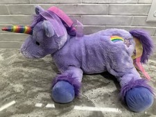 Animal Alley Unicorn Plush 19" Purple Rainbow Ribbon Stuffed Animal Toys R US