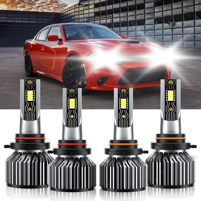 For Chrysler Daytona 1992-1993 9005+9006 LED Headlight Bulbs Kit 6500K High Low