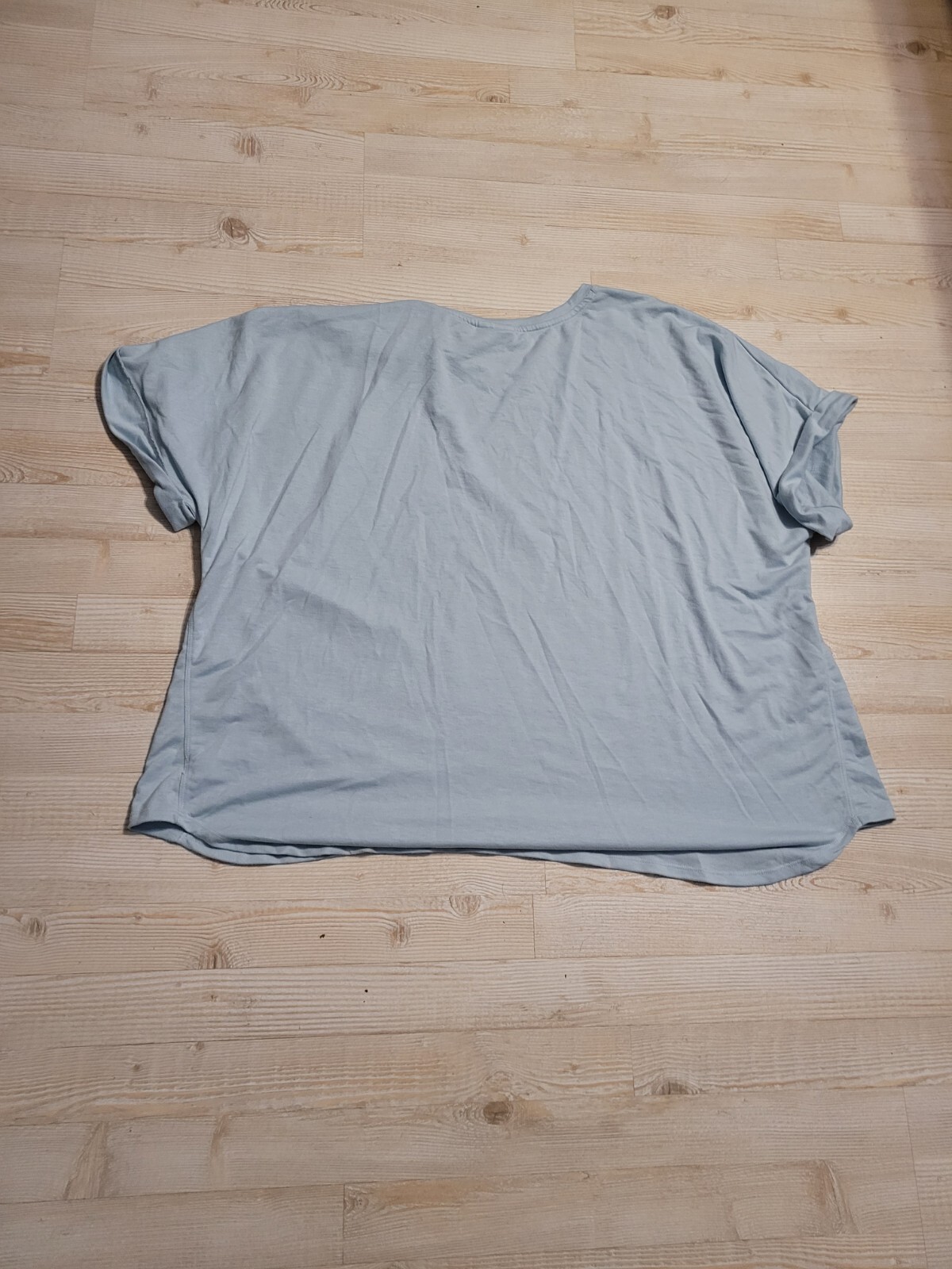 Wonderly Size 4x Blouse Womens Light Blue Short Sleeve