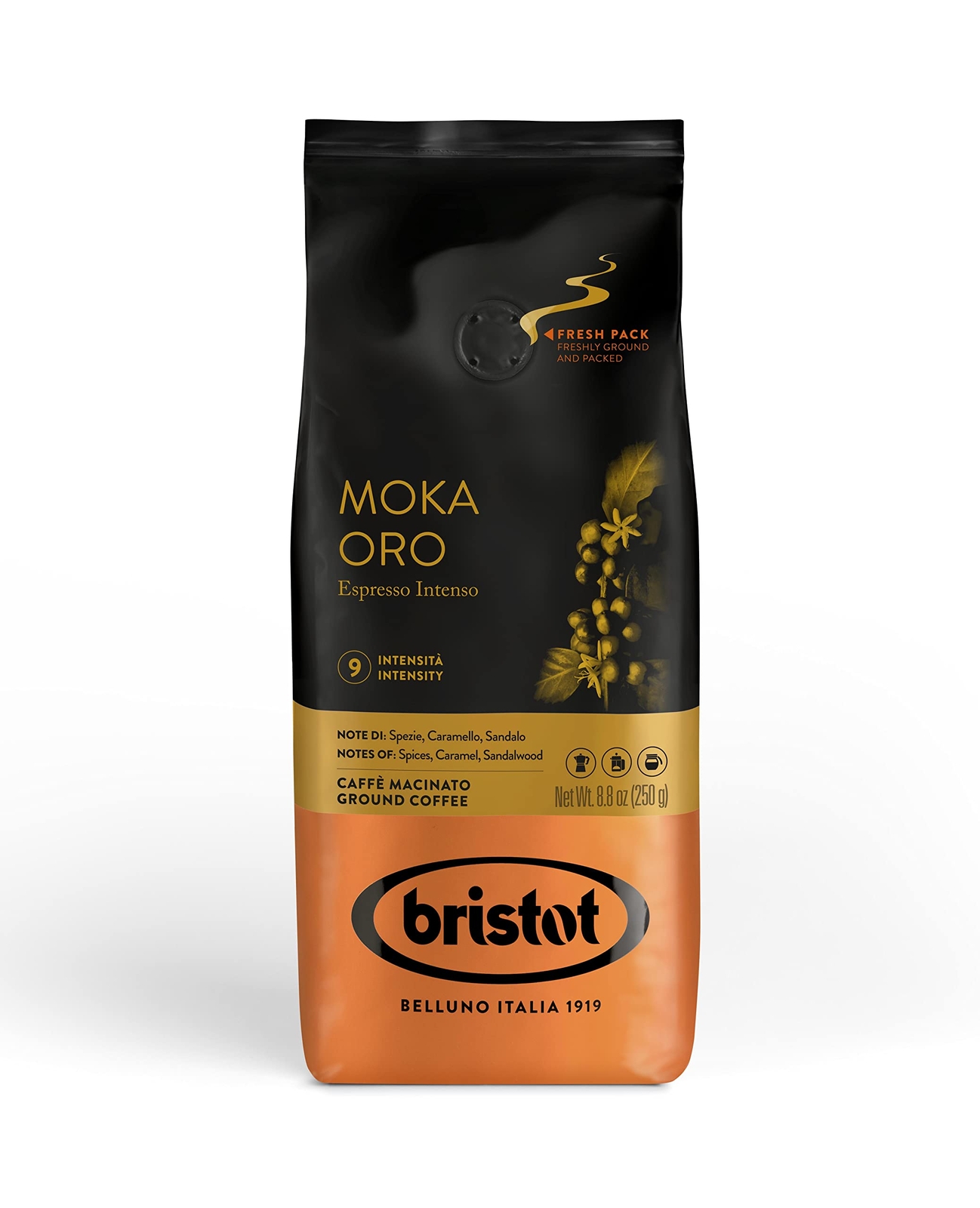 Moka Oro Ground Coffee | Italian Ground Espresso | Medium Roast | For Moka Fr...