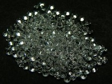 100 PCS. ROUND 3 MM. MACHINE CUT WHITE SAPPHIRE LAB CORUNDUM