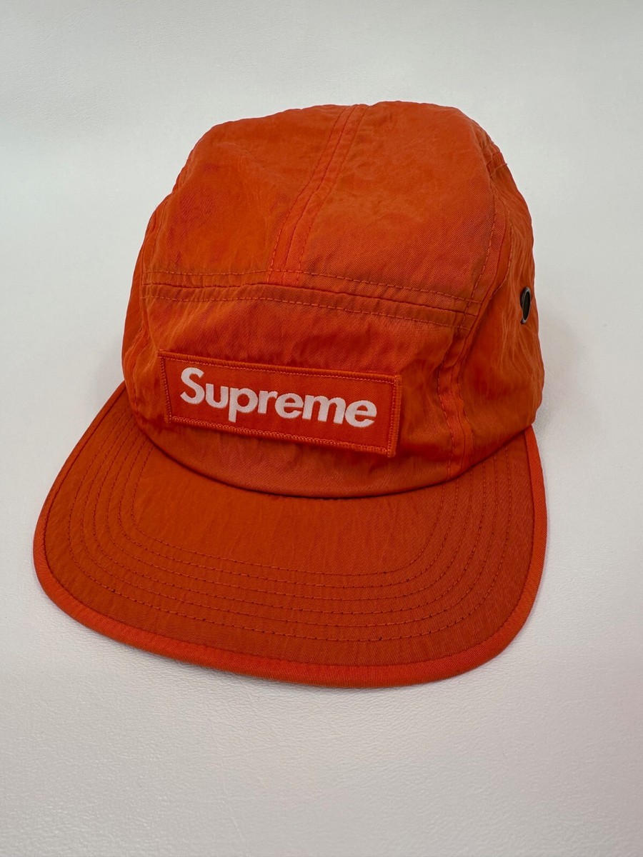 Supreme Orange Waxed Cotton Side Vents Adjustable Camp Cap Hat