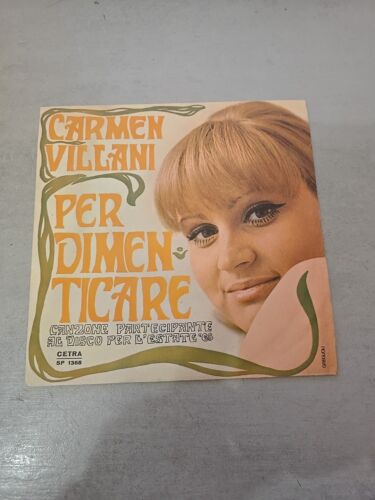 🎵 CARMEN VILLANI 🎵 PER DIMENTICARE UNO COSI' 45 ITALY PRESS 1968 - Foto 1 di 4