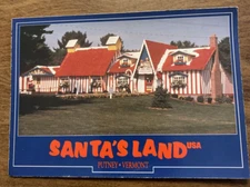 Vintage Santa’s Land Putney Vermont Postcard Christmas Saint Nick Candy Cane P8h