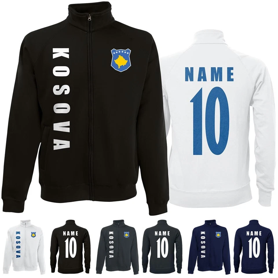 AKYTEX Kosovo KOSOVA EM 2021 Sweat Jacke Trikot Name Nummer