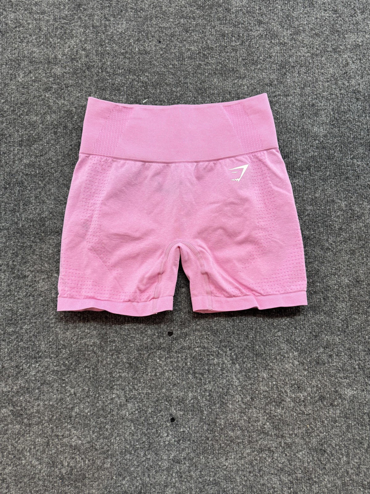 Gymshark Biker Shorts Womens Small Pink High Waist Seamless 4 Inseam Yoga Gym-image