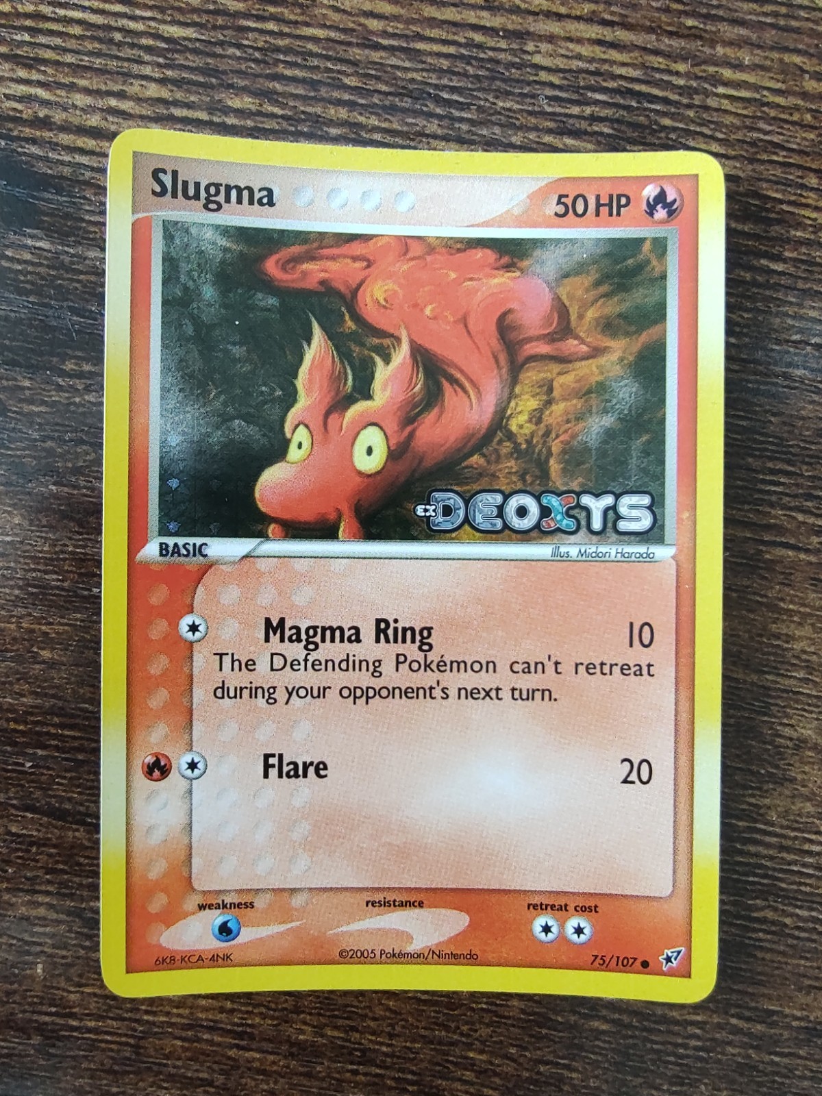 Slugma 75/107 Reverse Holo Stamped Pokémon Ex Deoxys MINT