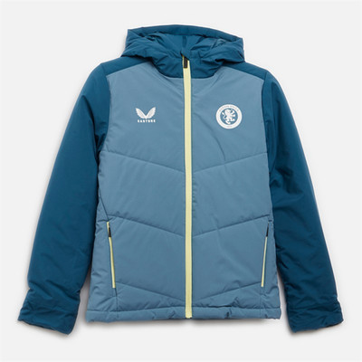 Kinder Aston Villa Mantel Fußball Castore Spieler Reisemantel - Neu