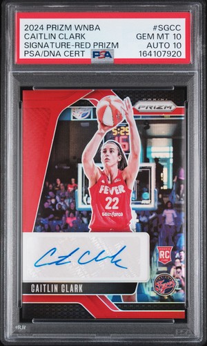 2024 PANINI PRIZM WNBA SIGNATURES RED PRIZM CAITLIN CLARK RC /99 PSA 10 AUTO 10