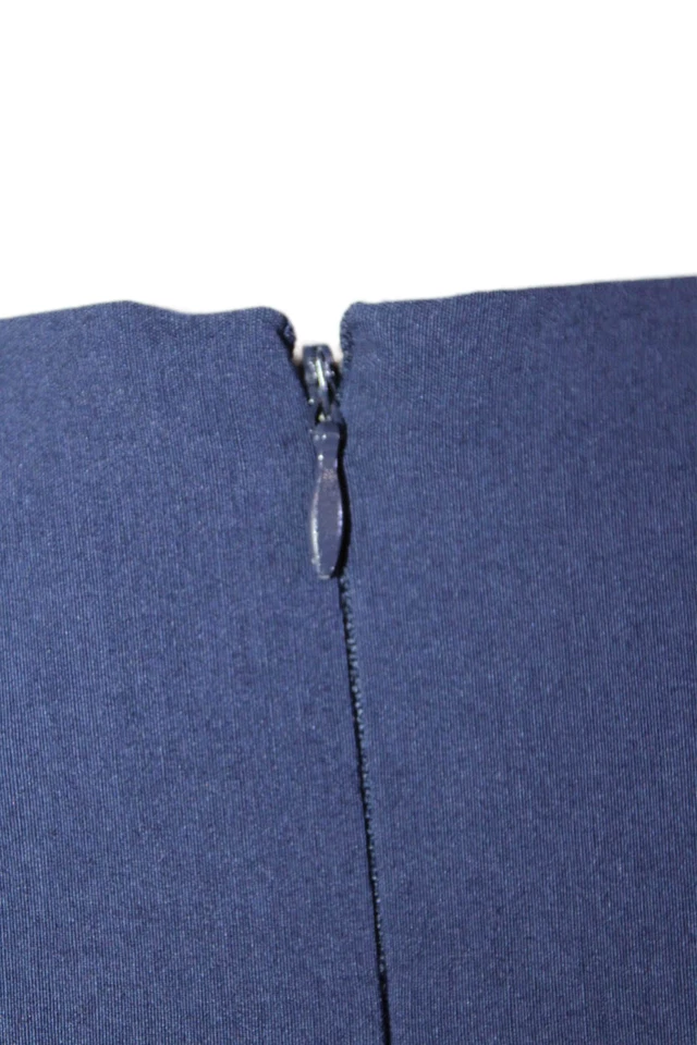 Vestido recto negro Saks Fifth Avenue para mujer a rayas cuello en V sin mangas azul marino talla 4 Foto 4 de 4