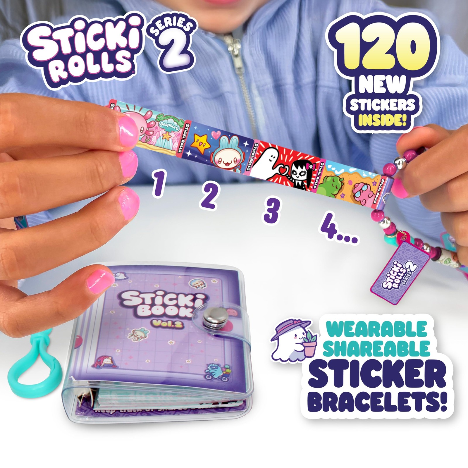 STICKI Rolls Sticki Book - The Original Wearable Shareable Toy Sticker Bracel...