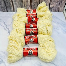 Aunt Lydia's Heavy Rug Yarn Natural Beige Lot 7 Skeins 60 YD Crochet Knitting