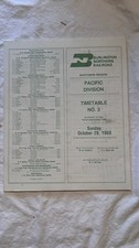 Burlington Northern Railroad October 29 1989 Pacific Division Timetable No. 2
