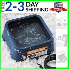 Heated Water Bowl for Outdoor Dogs Cats, 3.5L / 120oz Large Heated Pet Water ...